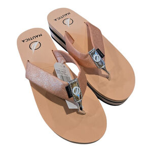 Nautica Sandals Womens Sz 6 Casual Thong Flip Flops CORAL KARSYN (Box 1)
